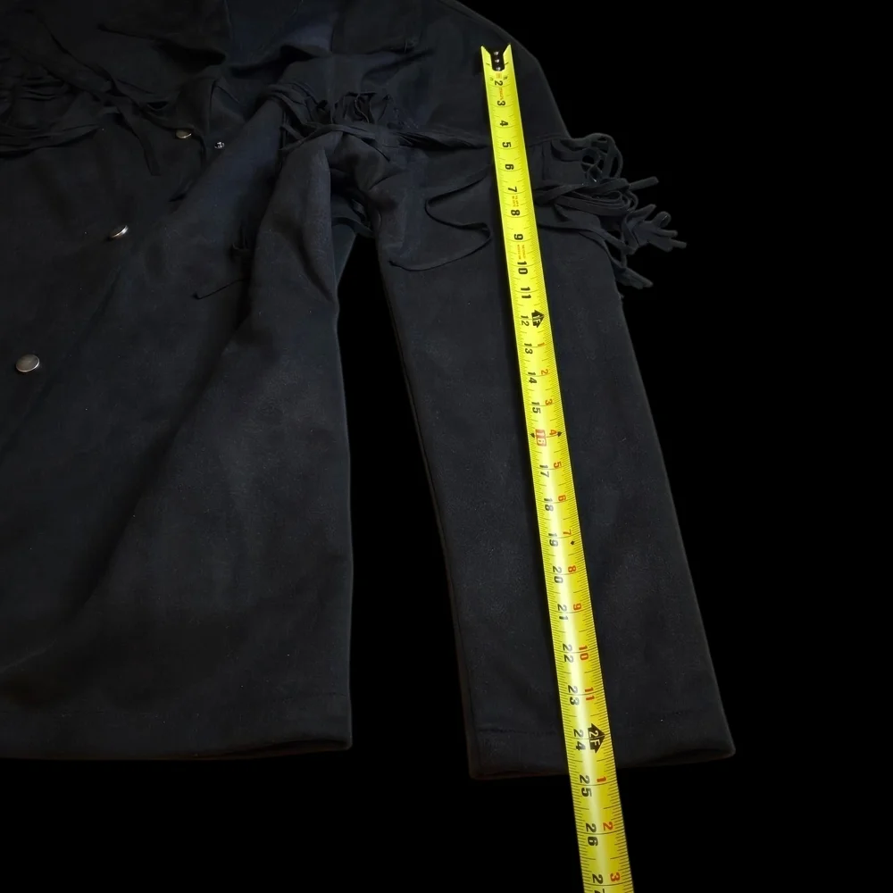 Fashion Nova Black Fringe Detail Jacket